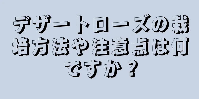 デザートローズの栽培方法や注意点は何ですか？