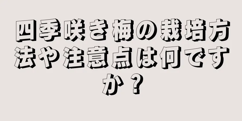 四季咲き梅の栽培方法や注意点は何ですか？