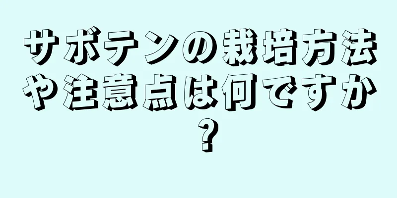 サボテンの栽培方法や注意点は何ですか？