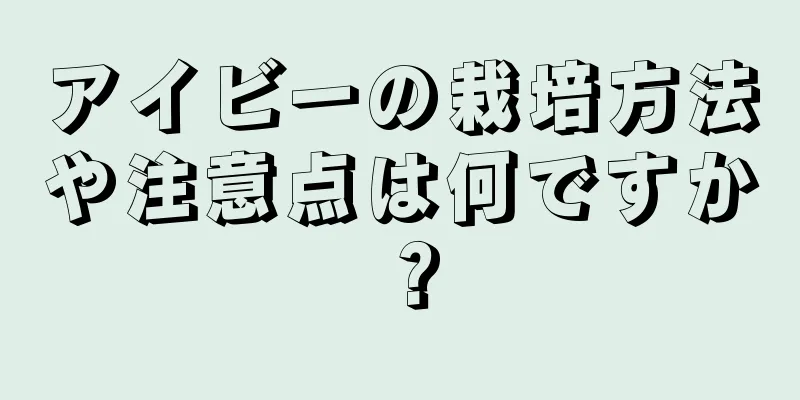 アイビーの栽培方法や注意点は何ですか？