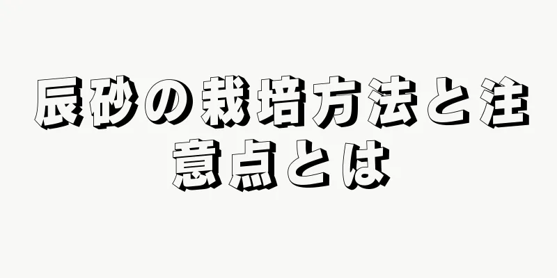 辰砂の栽培方法と注意点とは