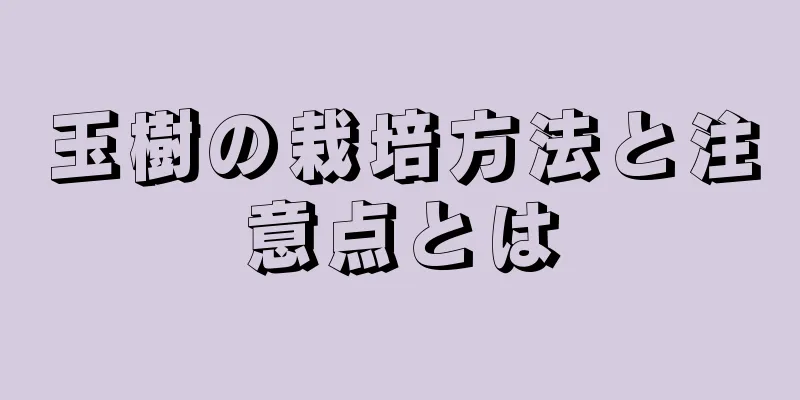 玉樹の栽培方法と注意点とは