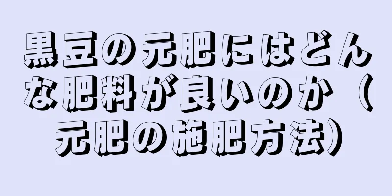 黒豆の元肥にはどんな肥料が良いのか（元肥の施肥方法）