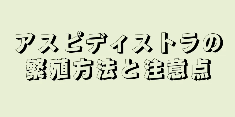 アスピディストラの繁殖方法と注意点