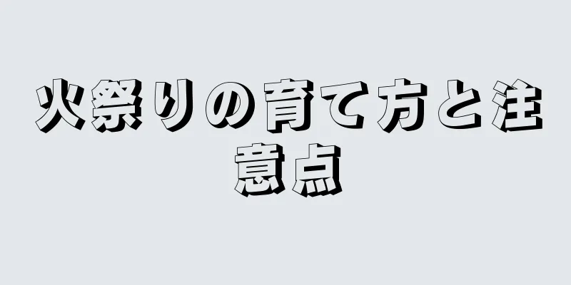火祭りの育て方と注意点