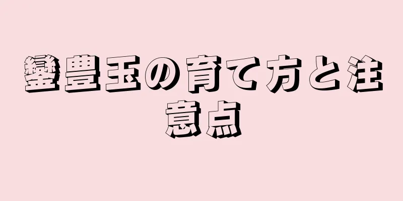 鑾豊玉の育て方と注意点