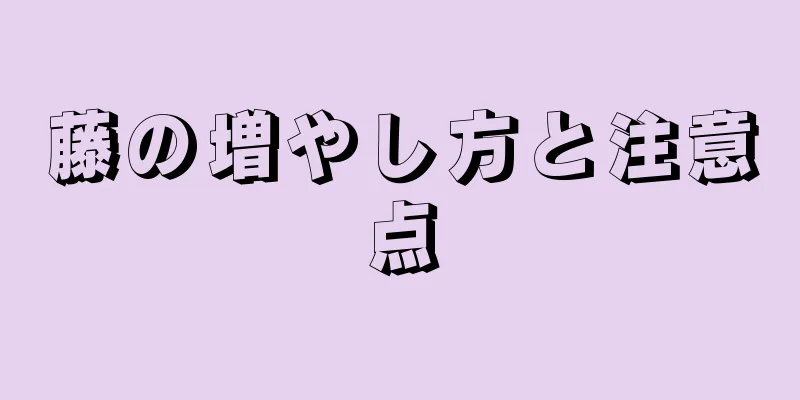 藤の増やし方と注意点