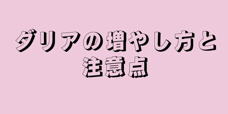 ダリアの増やし方と注意点