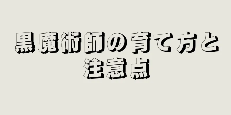 黒魔術師の育て方と注意点