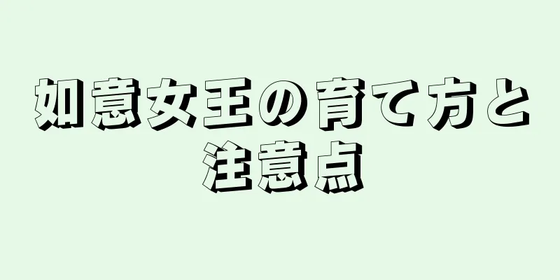 如意女王の育て方と注意点