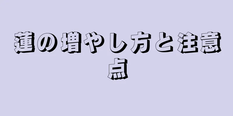 蓮の増やし方と注意点