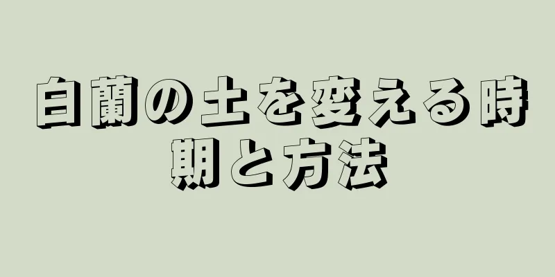 白蘭の土を変える時期と方法