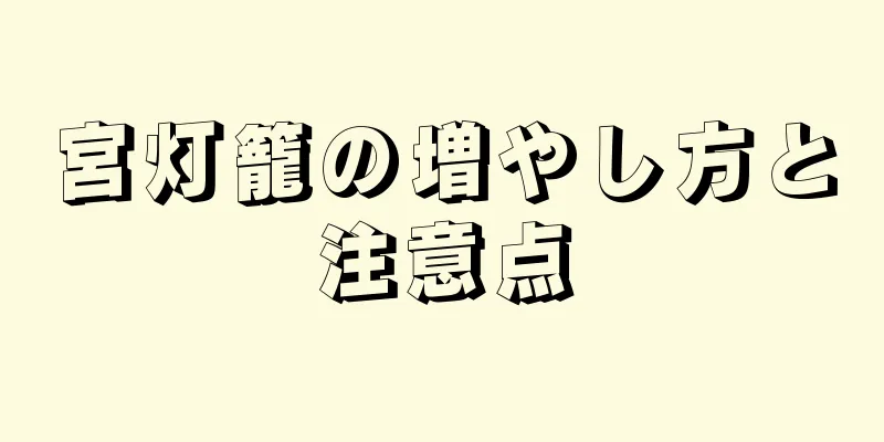 宮灯籠の増やし方と注意点