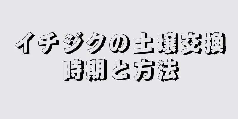 イチジクの土壌交換時期と方法