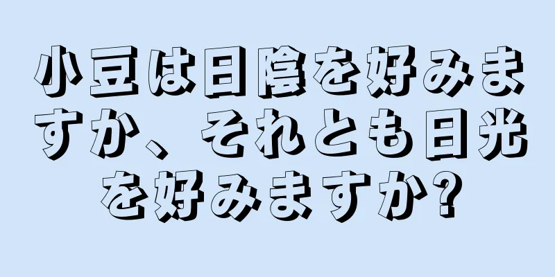 小豆は日陰を好みますか、それとも日光を好みますか?