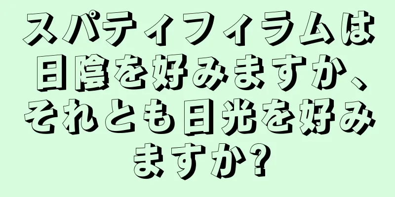 スパティフィラムは日陰を好みますか、それとも日光を好みますか?