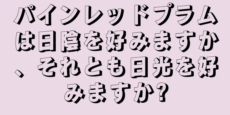 パインレッドプラムは日陰を好みますか、それとも日光を好みますか?