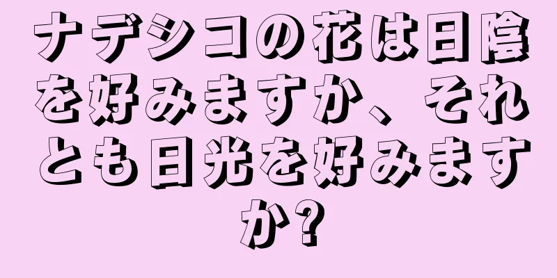 ナデシコの花は日陰を好みますか、それとも日光を好みますか?