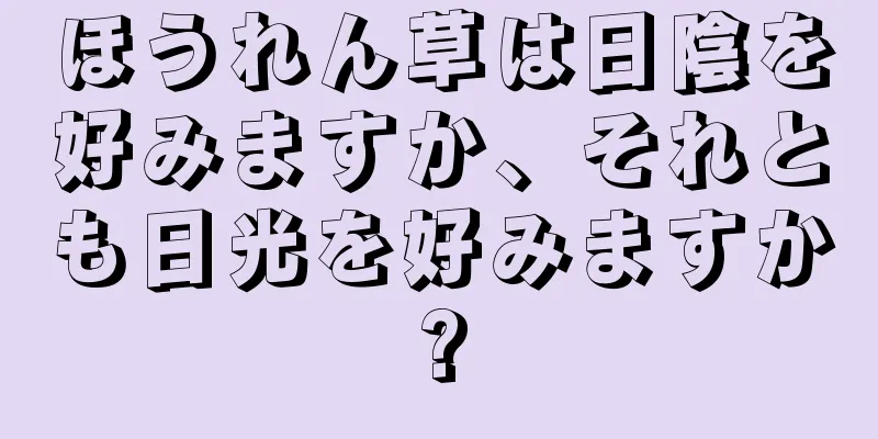 ほうれん草は日陰を好みますか、それとも日光を好みますか?