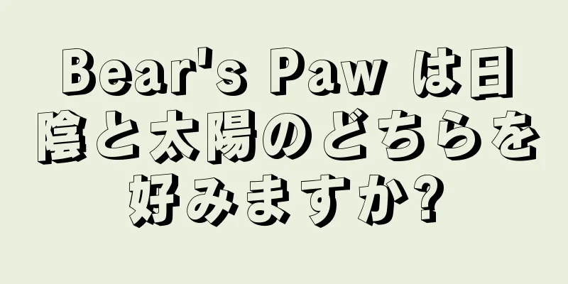 Bear's Paw は日陰と太陽のどちらを好みますか?