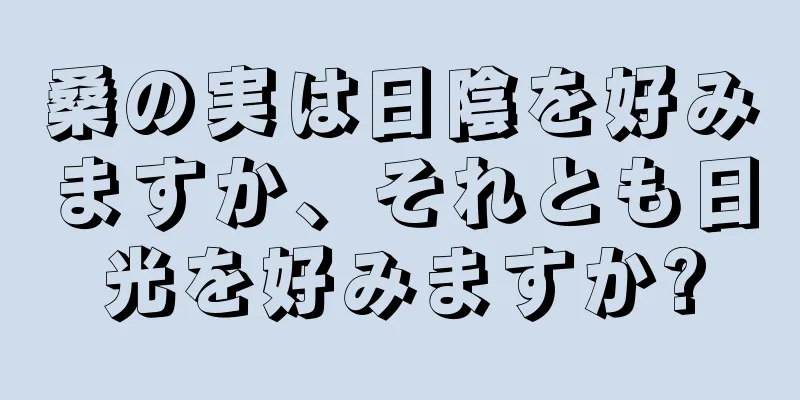 桑の実は日陰を好みますか、それとも日光を好みますか?