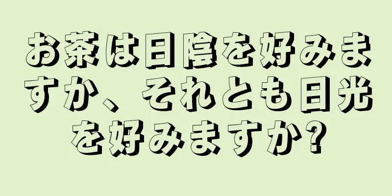 お茶は日陰を好みますか、それとも日光を好みますか?