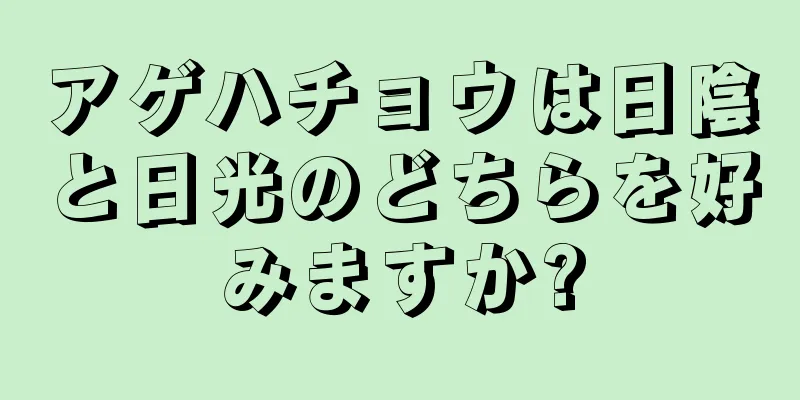 アゲハチョウは日陰と日光のどちらを好みますか?