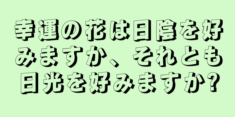 幸運の花は日陰を好みますか、それとも日光を好みますか?