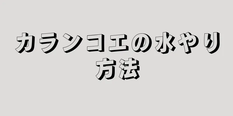 カランコエの水やり方法