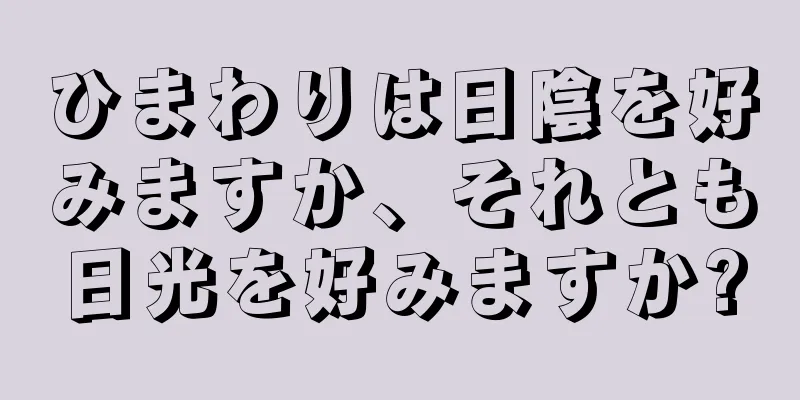 ひまわりは日陰を好みますか、それとも日光を好みますか?