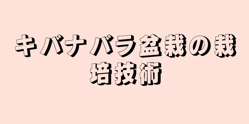 キバナバラ盆栽の栽培技術