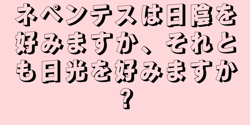 ネペンテスは日陰を好みますか、それとも日光を好みますか?