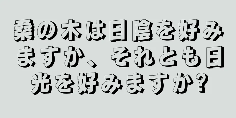 桑の木は日陰を好みますか、それとも日光を好みますか?