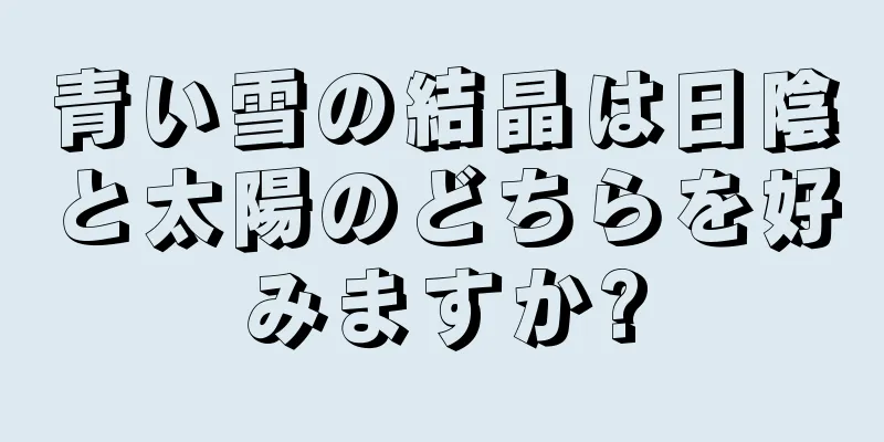 青い雪の結晶は日陰と太陽のどちらを好みますか?