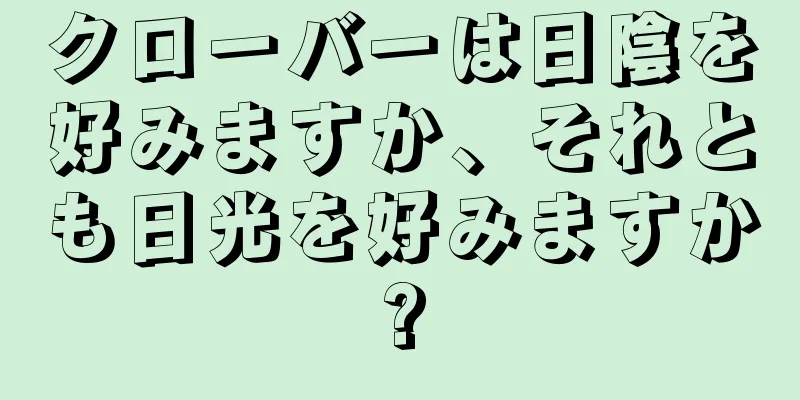 クローバーは日陰を好みますか、それとも日光を好みますか?