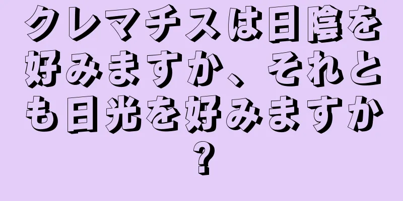 クレマチスは日陰を好みますか、それとも日光を好みますか?
