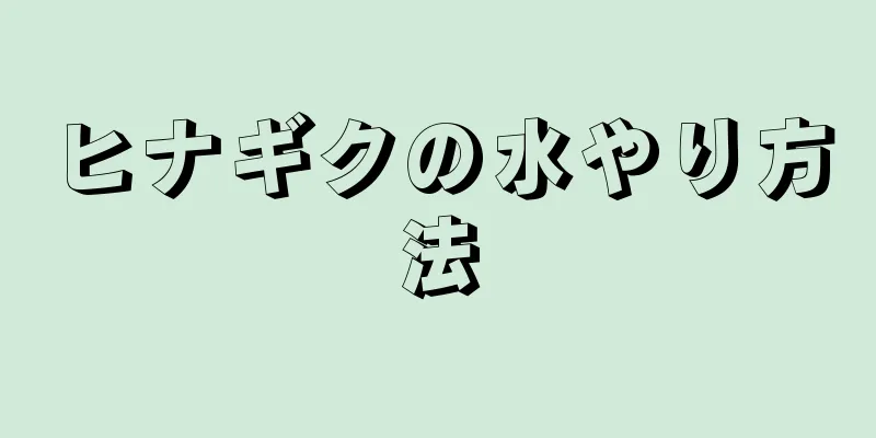 ヒナギクの水やり方法