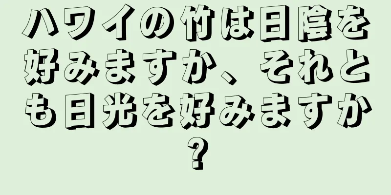 ハワイの竹は日陰を好みますか、それとも日光を好みますか?