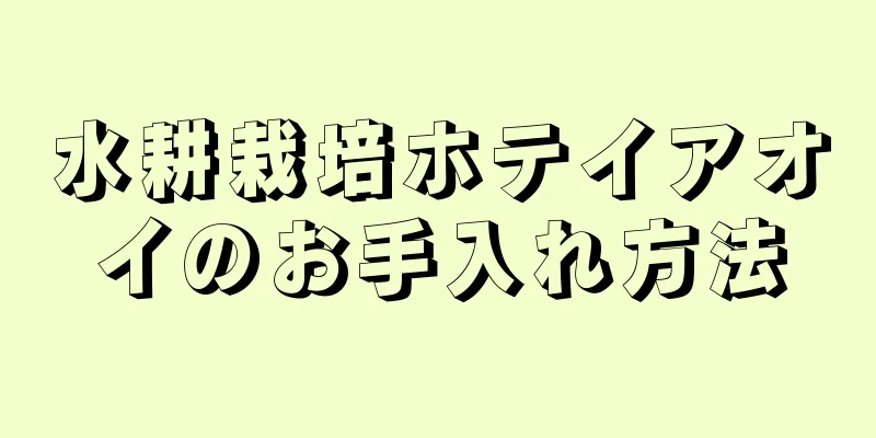 水耕栽培ホテイアオイのお手入れ方法