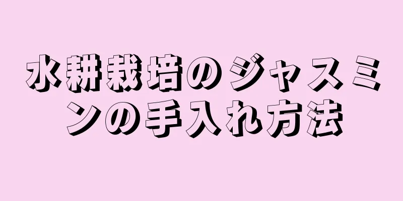 水耕栽培のジャスミンの手入れ方法