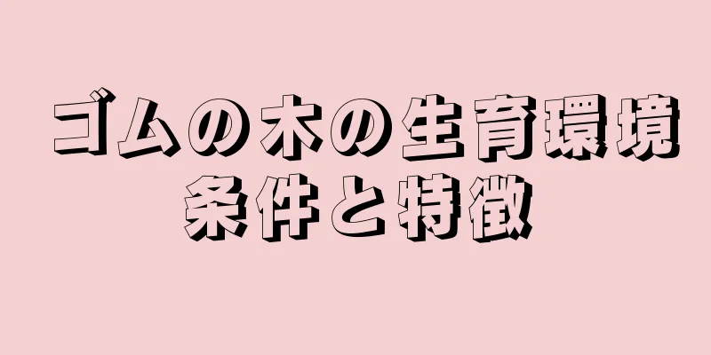 ゴムの木の生育環境条件と特徴