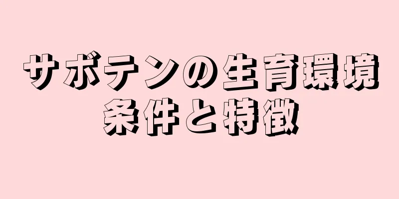 サボテンの生育環境条件と特徴