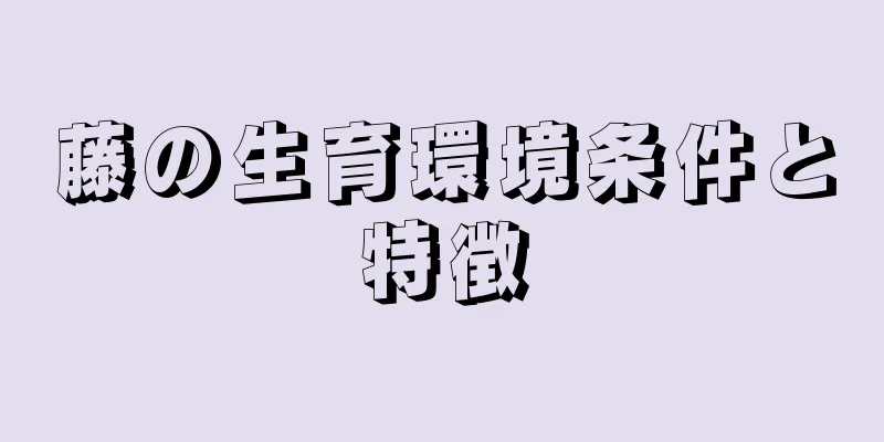 藤の生育環境条件と特徴