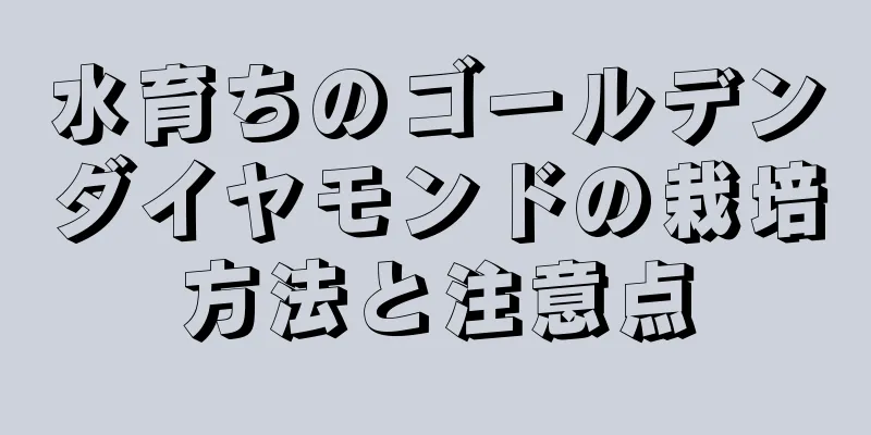 水育ちのゴールデンダイヤモンドの栽培方法と注意点