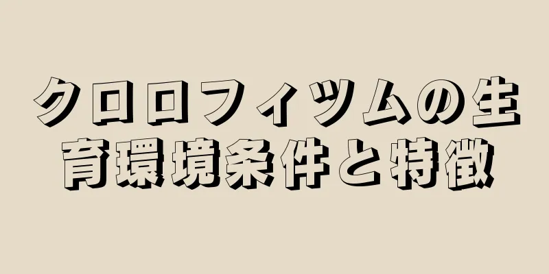 クロロフィツムの生育環境条件と特徴
