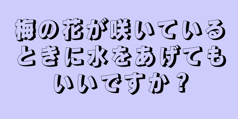 梅の花が咲いているときに水をあげてもいいですか？