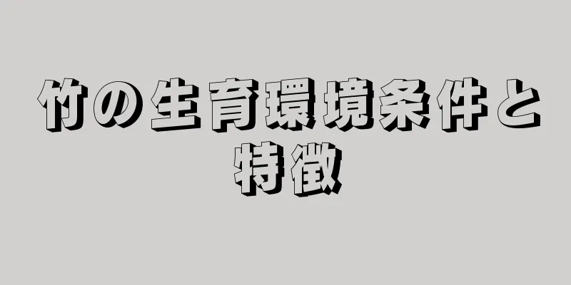 竹の生育環境条件と特徴
