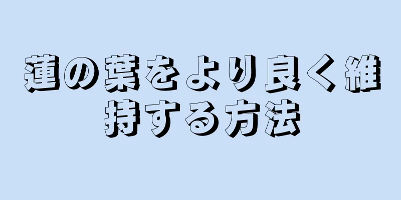 蓮の葉をより良く維持する方法