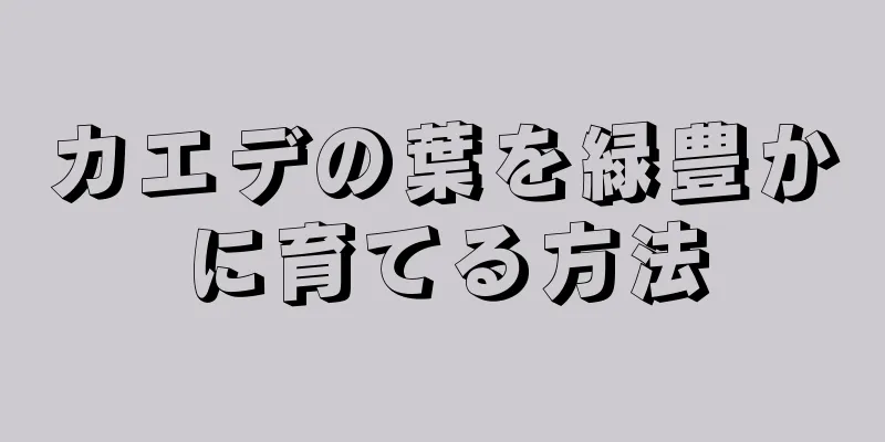 カエデの葉を緑豊かに育てる方法