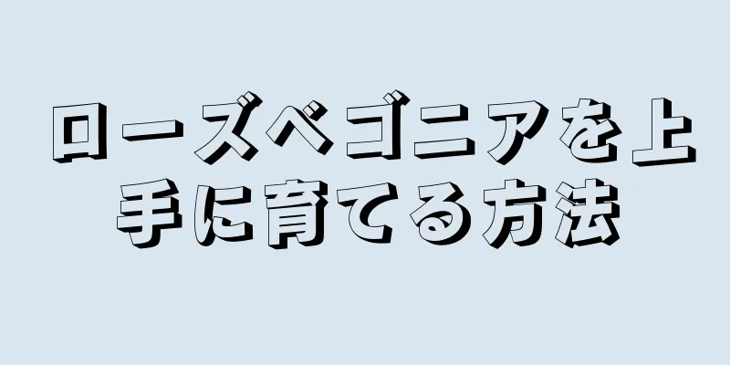 ローズベゴニアを上手に育てる方法